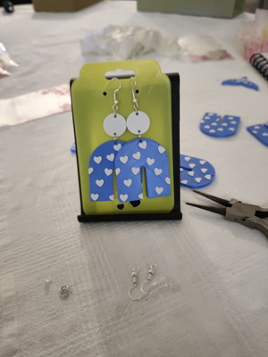 Blue Petal 3D printing earrings made to order