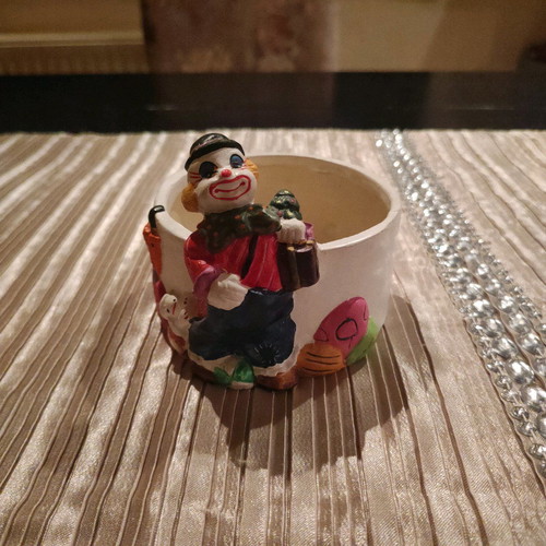 Ceramic table decor clown used