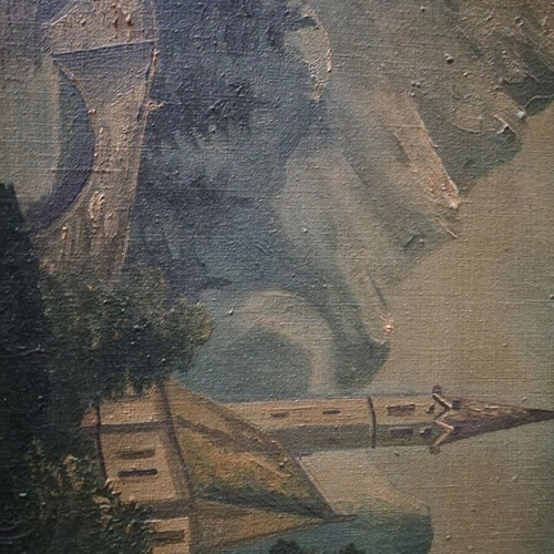 Old landscape painting used from the 1960s