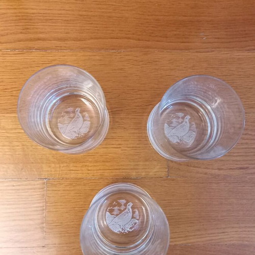 Vintage Famous Grouse collectible whiskey glasses set of 3, new
