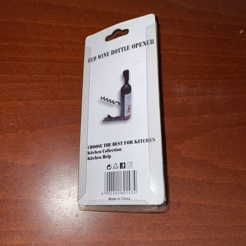 Corkscrew bottle-shaped wine opener, decorative