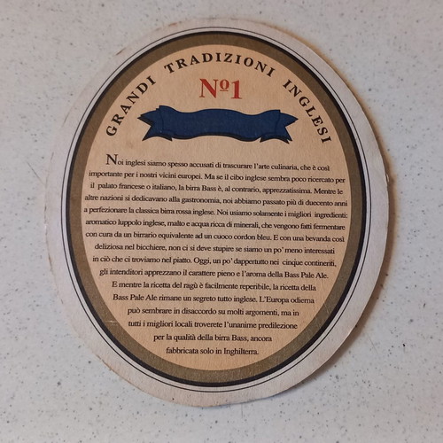 Bass & Co Pale Ale coaster used
