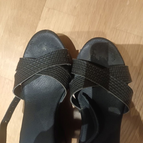Platform sandals black used, size 39, comfortable and lightweight