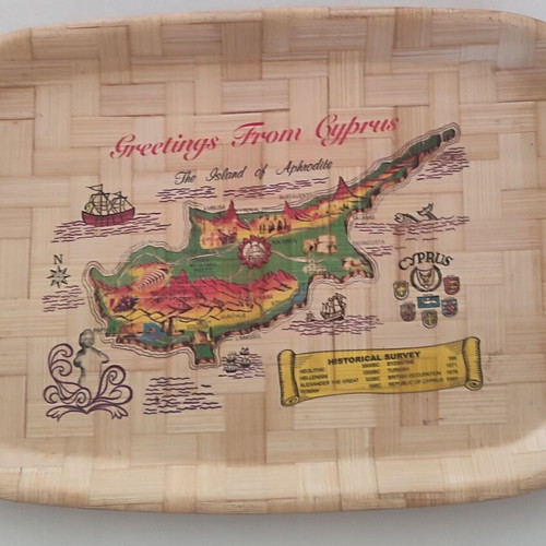 Serving tray with Cyprus theme like new