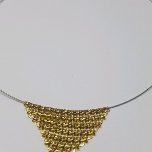 Necklace with gold triangle and standard clasp