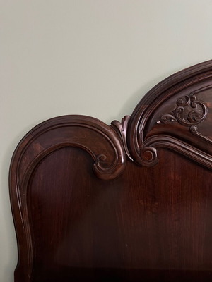 Handmade walnut bed with mattress 2x1.5, like new