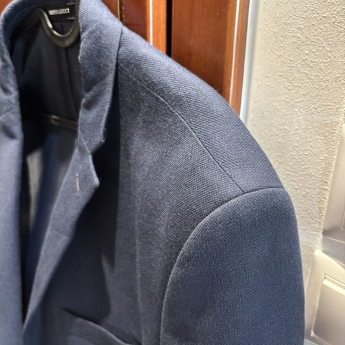 Berto Lucci Wool Blend Blazer Navy Blue EU 54