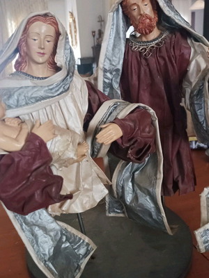 The Virgin Mary with the Holy Infant and Joseph porcelain dolls like new