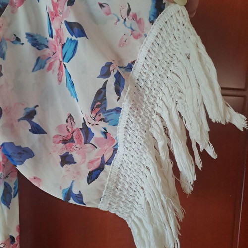 Floral Kimono Jacket with Fringe new, Owtwo