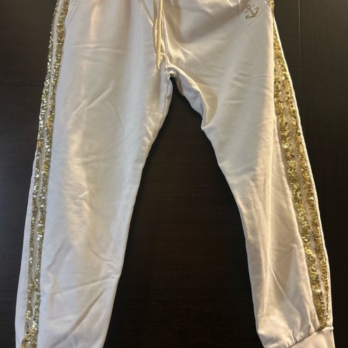 Marine spring sweatpants for girls like new, white, size 7-8 years