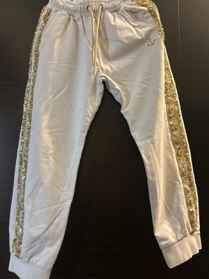 Marine spring sweatpants for girls like new, white, size 7-8 years