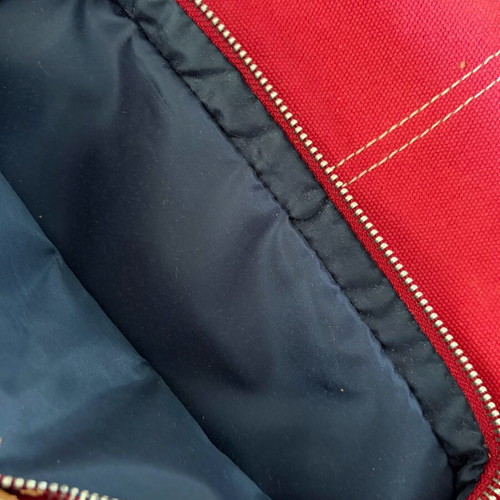 Tommy Hilfiger shoulder bag used, vintage red canvas with leather details