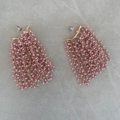 Vince Camuto pink and gold dangle earrings like new