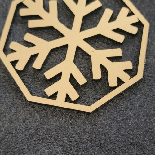 Set of 3 handmade MDF coasters with snowflake design