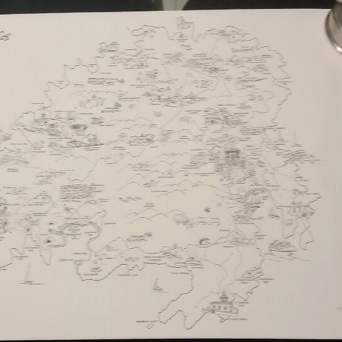 Original Serifos map new on watercolor paper