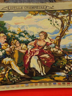 Handmade painting Tasos and Golfos needlepoint 100x50 new, unworn