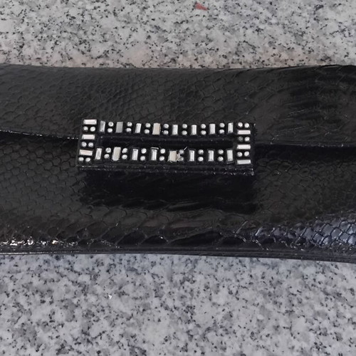 Vintage clutch bag black snakeskin used