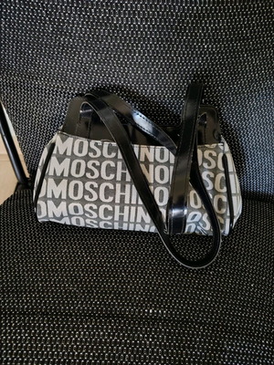 Moschino hand bag like new, black and white fabric