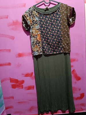 Julia Bergovich set size S/M long ribbed dress with elasticity and modified Pull & Bear top like new