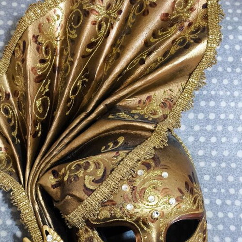 Venetian mask handmade used from leather and canvas