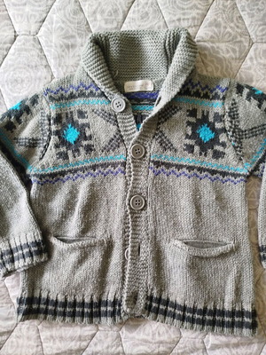 Knitted cardigan for boy used, Zara, gray, size 104 cm