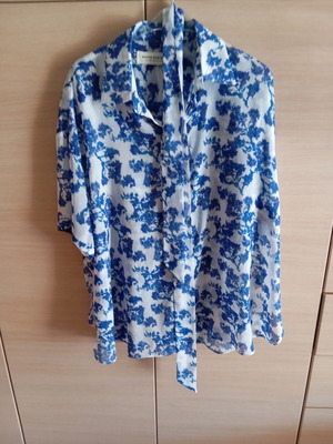Vassia Kostara Os Shirt SS25 σαν καινούργιο, one size, άσπρο και μπλε εμπριμέ