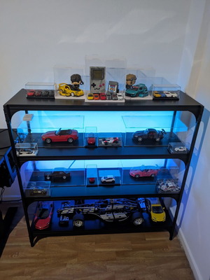 Black floor shelf 100 × 33 × 100 cm with 2 RGB LED strips