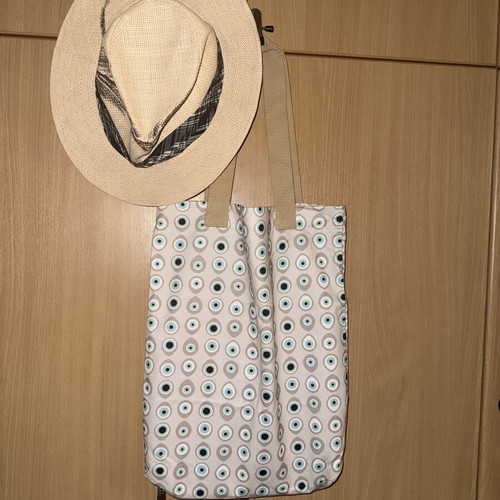 Anamnesia Tote Bag The Eye New, Beige Cotton Shoulder Bag