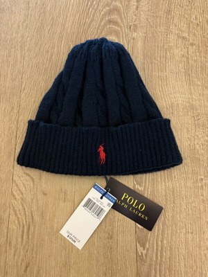 Polo Ralph Lauren beanie hat, black and blue