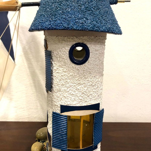 Handmade windmill used, height 53cm, width 43cm