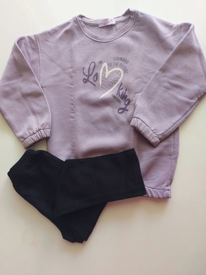 Funky tracksuit set for girl 5 years like new, purple-black