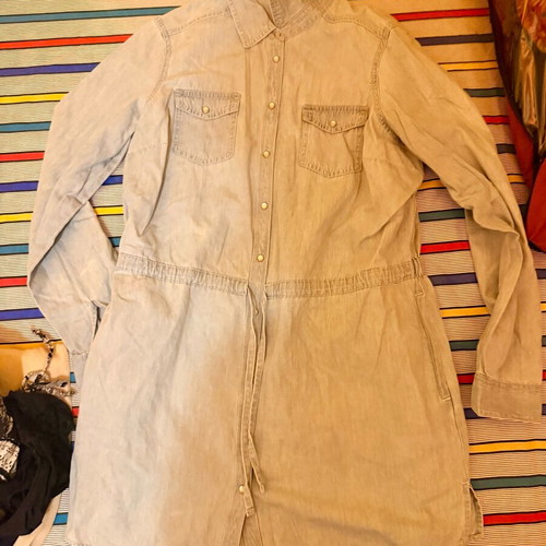 Indigo Collection denim shirt dress used, light washed blue