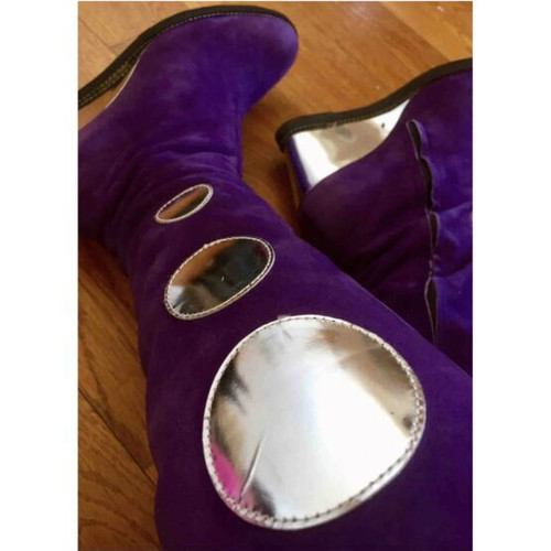 Arche Limited Edition purple suede boots size 36 new with mirror heel
