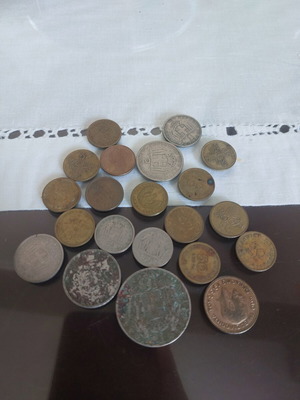 Greek coins used, lot of 19 drachmas and lepta 1920-1981