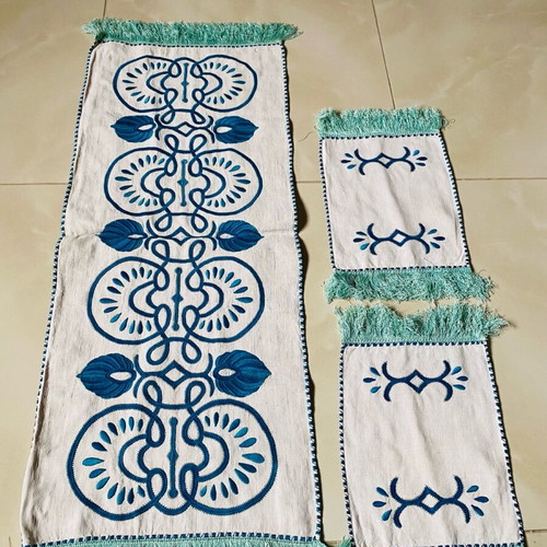 Traditional vintage table runner used