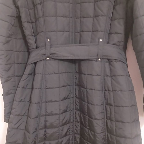 Madeleine quilted coat used, black, size Large