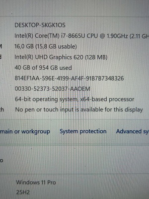 Dell 7400 laptop i7, 16GB RAM, 1TB SSD, Windows 11 Pro