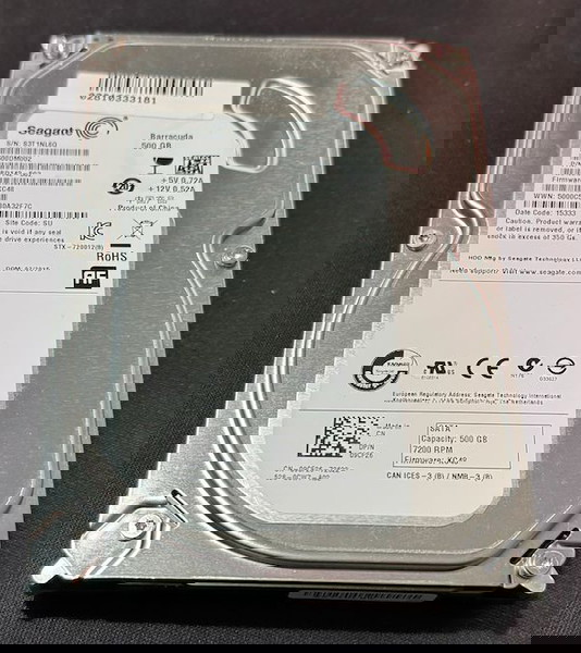 Σκληρός δίσκος 3.5" Seagate Barracuda 7200rpm 500GB