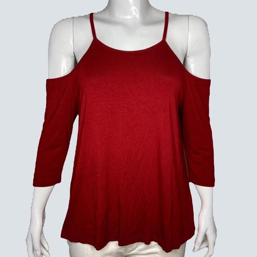 Reline red blouse like new, shoulderless with open back size S/M