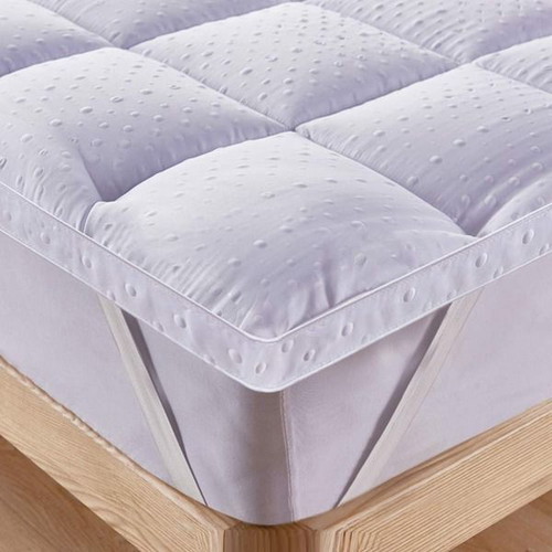 Bedecor soft mattress protector topper with 3D relief and 4 straps, 90 x 200 cm