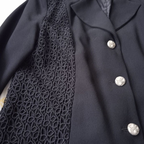 Black suit with guipure lace like new, size 48