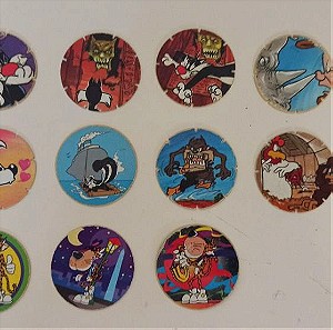 Συλλεκτικές Τάπες Mega Tasty Tops Cheetos Warner Bros Looney Tunes 1996 Σετ 11 Τεμάχια
