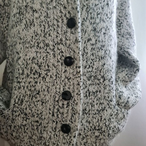 Vintage wool handmade cardigan used, gray