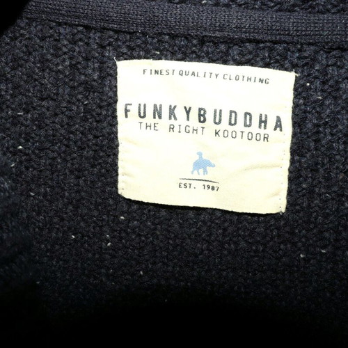 Funky Buddha men's knitted cardigan navy