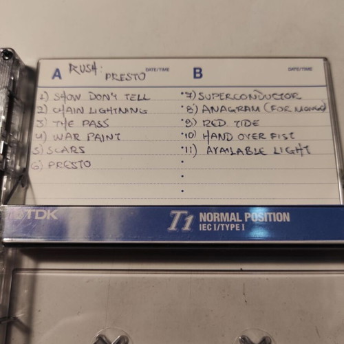 Rush Presto cassette used, rock