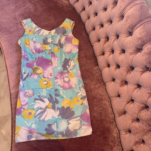 Byblos Vintage cotton floral dress with corset back, like new