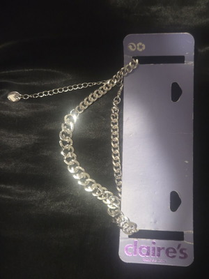 Chain necklace Claire's silver with adjustable extension new