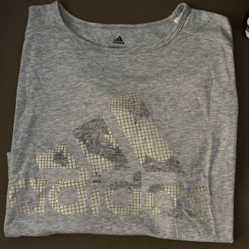 Adidas gray shirt new, size S with gold letters