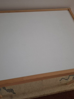 Children's activity table used, wooden with white surface