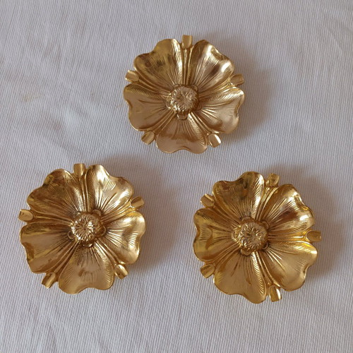Bronze decorative flowers like new, set of 3, 13 cm